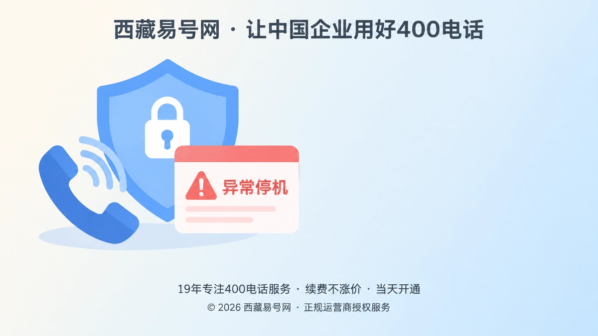 2026年400电话防骗课堂：警惕“异常停机核验”诱导后台接管