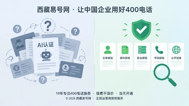 左右对比同一件事的骗局套路与正规核验流程，右侧为绿色对勾与盾牌图标