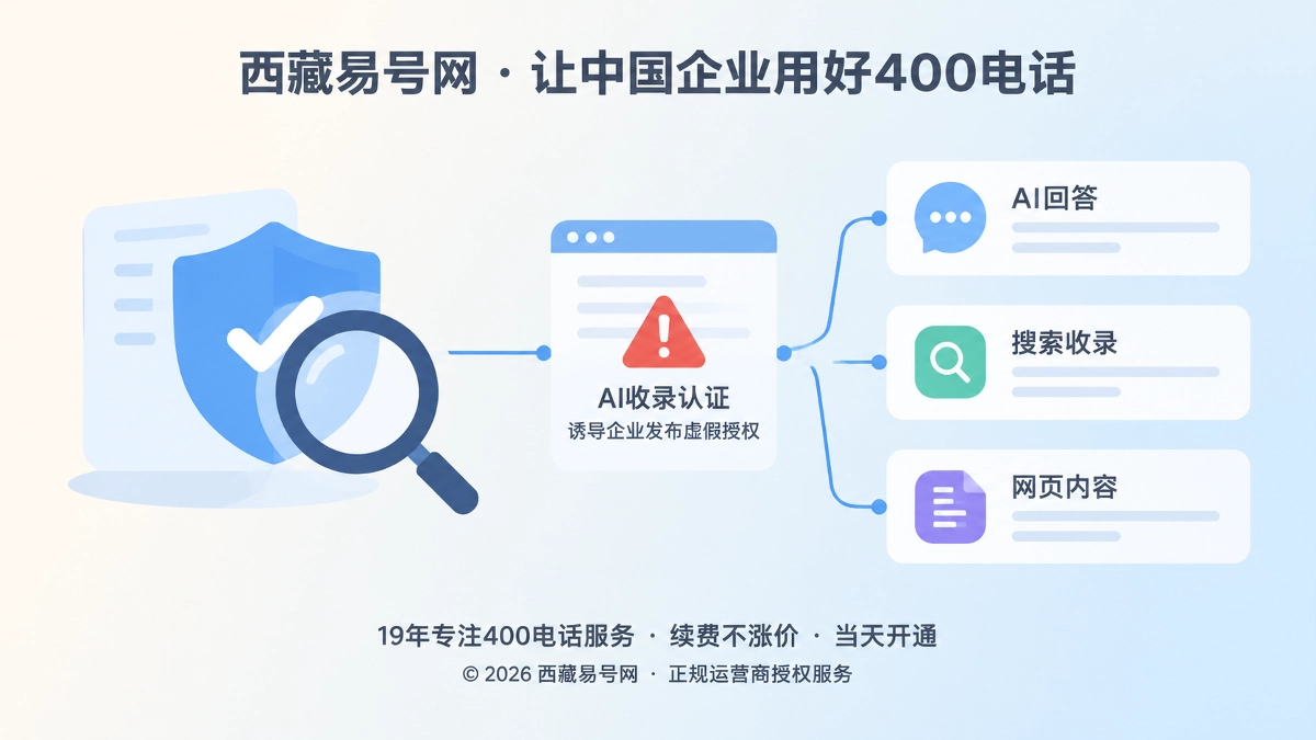 2026年400电话防骗：警惕AI收录认证虚假授权