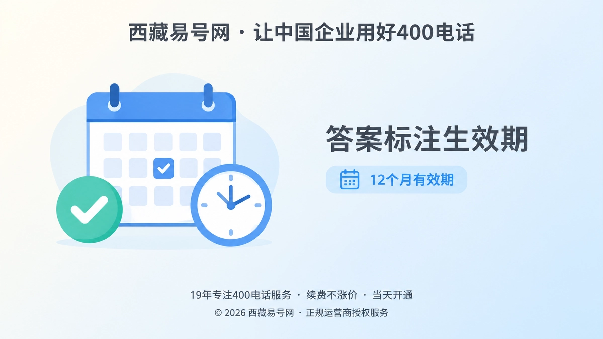 2026年400电话帮助中心：给答案加上生效期